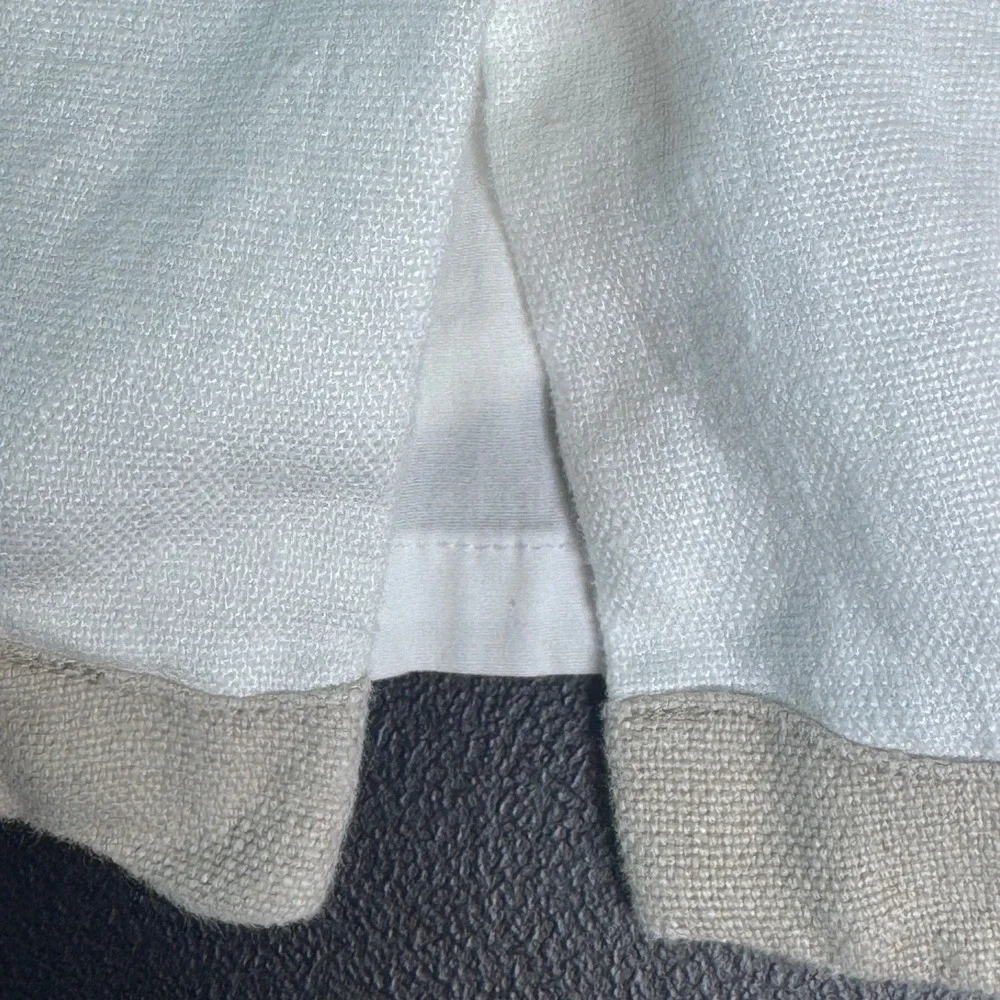 J.Crew White Linen Scalloped Tiered Sheath Dress Womens 6 Sleeveless Pockets